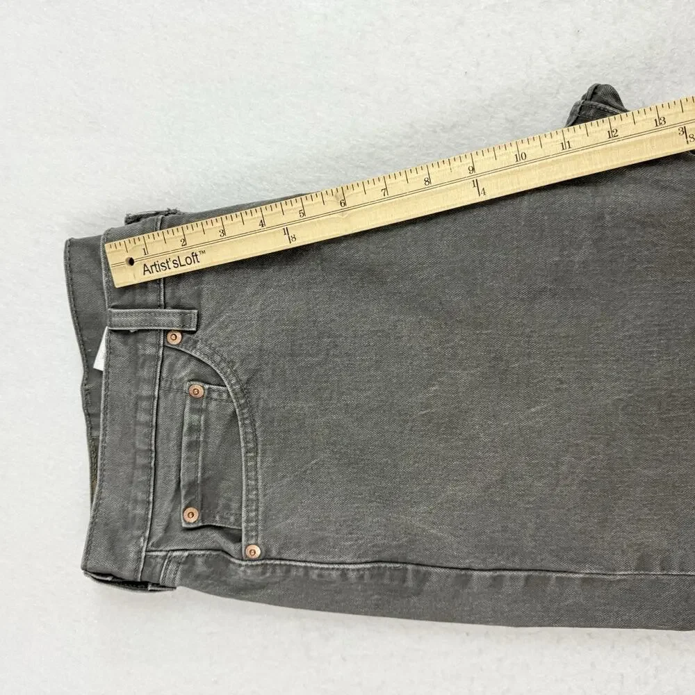 Levis 505 Jeans Mens Size 38X29 Gray Regular Fit Straight Medium Wash Denim